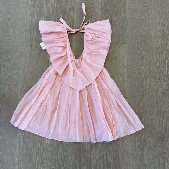 Free People x Ketevanna Ruffle Mini Dress Pink Size XS - Picture 4 of 5
